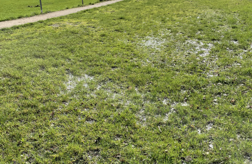 Flooded pitch at Chessy FC