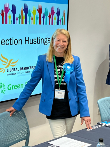 Speaking up at Hustings Kingston College 